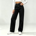 thumbnail image 5 of JUSLIO Jeans for Women Plus Size High Waisted Wide Leg Denim Jeans, Loose Casual Long Trousers Dark Gray XXXL, 5 of 5