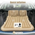 thumbnail image 5 of YIYIBYUS Mattress Car Inflatable Bed Outdoor Travel Camping Mat Flocking Air Mattress with 2 Air Headrests,Beige, 5 of 12