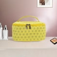 thumbnail image 5 of Bolsas de Cosméticos de Viaje de Puntos Cuadrados Livianas Únicas 1 Pc para Viaje Amarillo Gris Poliéster, 5 of 5