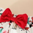 thumbnail image 5 of Kuleyang Baby Girls Christmas Outfits Long Sleeve Ruffle Romper Floral Pants Cute Winter Warm Xmas Infant Newborn Girls 3PCS Clothes Set 6-9 Months, 5 of 8