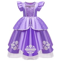 Girls Sophia Princess Costume Dress Female Halloween Cosplay Party Dress