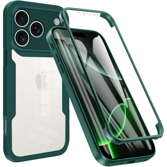 MYKOMI for iPhone 17 Pro Max Case, [Built-in Screen Protector] [Military Grade Shockproof] 360° Full Body Clear Rugged Protective Case Cover for iPhone 17 Pro Max