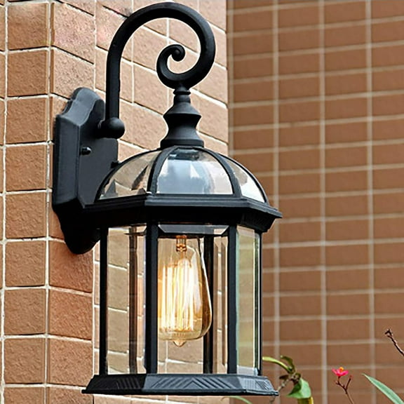 Miumaeov Outdoor Wall Light Fixtures Black 15.75"H Exterior Wall Lantern Wall Sconce for Indoor/Outdoor Porch Light Mounted Wall Patio Lamps