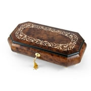 Handcrafted Cut-Corner Music Box With Arabesque Wood Inlay Design - Under the Sea (The Little Mermaid) - SWISS