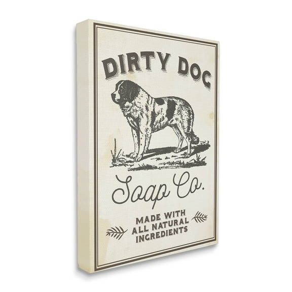 Stupell Industries Dirty Dog Soap Co Vintage Sign Canvas Wall Art