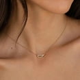 thumbnail image 3 of Veshon 14K Gold Pendant Necklace for Women, Dainty Diamond Necklaces for Women Simple 14K Gold Plated Paperclip Choker Necklaces Cute Minimalist Open Oval Necklaces Gold Jewelry for Women, 3 of 4