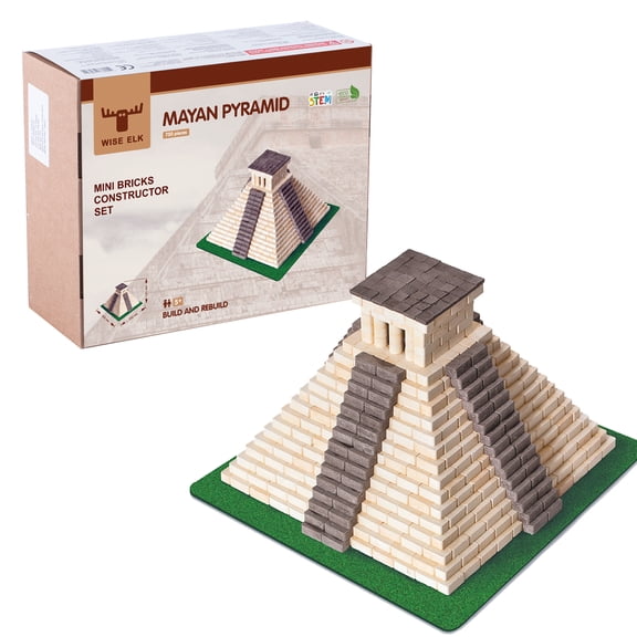 Mini bricks construction set Mayan Pyramid 750 pcs. Glue included. Black&White