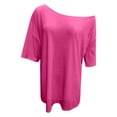 thumbnail image 5 of Bibifish Womens T-Shirts Off Shoulder Short Sleeve Loose Fit Tees Casual Summer Vacation Beach Weekend Street Style Everyday Tops, 5 of 6