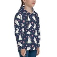 thumbnail image 3 of Salouo Rabbit And Flower Pattern Hoodie Sweatshirt for Youth, Fall Pullover Hoodie Sweatshirt Long-Sleeve Pullover Hooded Sweatshirt-X-Large, 3 of 6