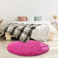thumbnail image 2 of DweIke Round Rug for Bedroom,Soft Shaggy Area Rugs for Living Room Decor,Fluffy Circle Carpets for Nursery,4'x4',Hot Pink, 2 of 7