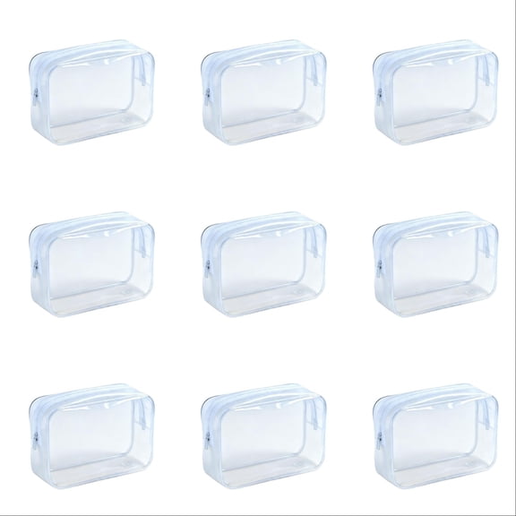 5/10/20Pcs 6.7x2x4.5 Inch Clear Zippered Toiletry Carry Pouch Toiletry Bag - Portable Cosmetic Makeup Bag for Vacation Bathroom - Clear Travel Bag for Toiletries & Organizing