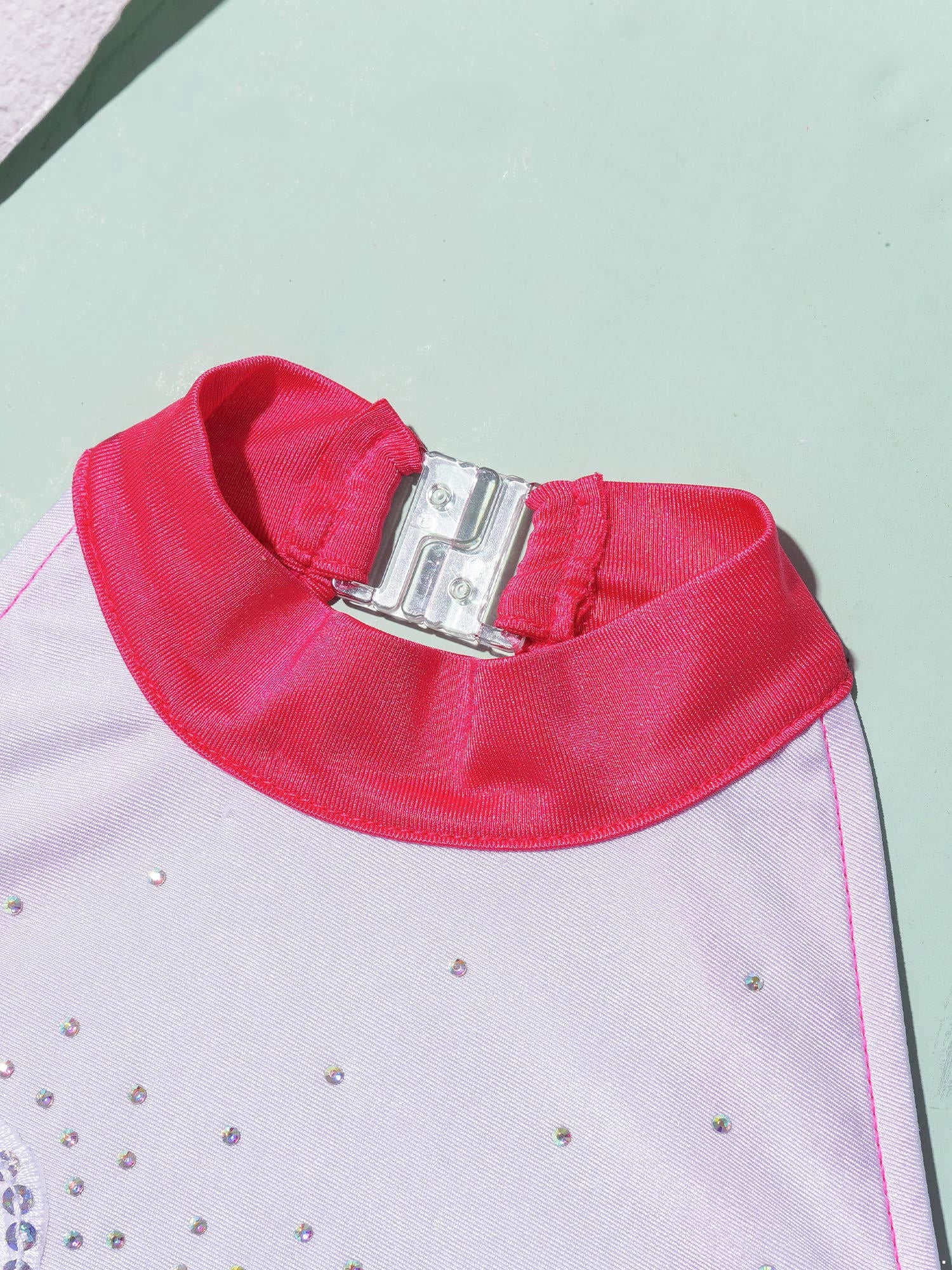 Alvivi Rhinestone Sleeveless Athletic Dance Dress for Kids Girls Figure Skating Competition Costume Hot Pink 6