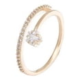 thumbnail image 2 of Real de Oro Galvanoplastia Micro Set Zircon Anillo Femenino Apertura Ajustable Moda Anillo Dedo Índice Joyería, 2 of 8