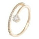thumbnail image 2 of Anillo de circonita con baño de oro auténtico, micro engaste, ajustable, para mujer, anillo de índice, joyería, 2 of 8