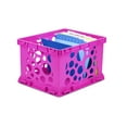 thumbnail image 4 of Storex Premium Plastic File Crate, Holds Letter and Legal Folders, Pink, 3-Pack, 4 of 6
