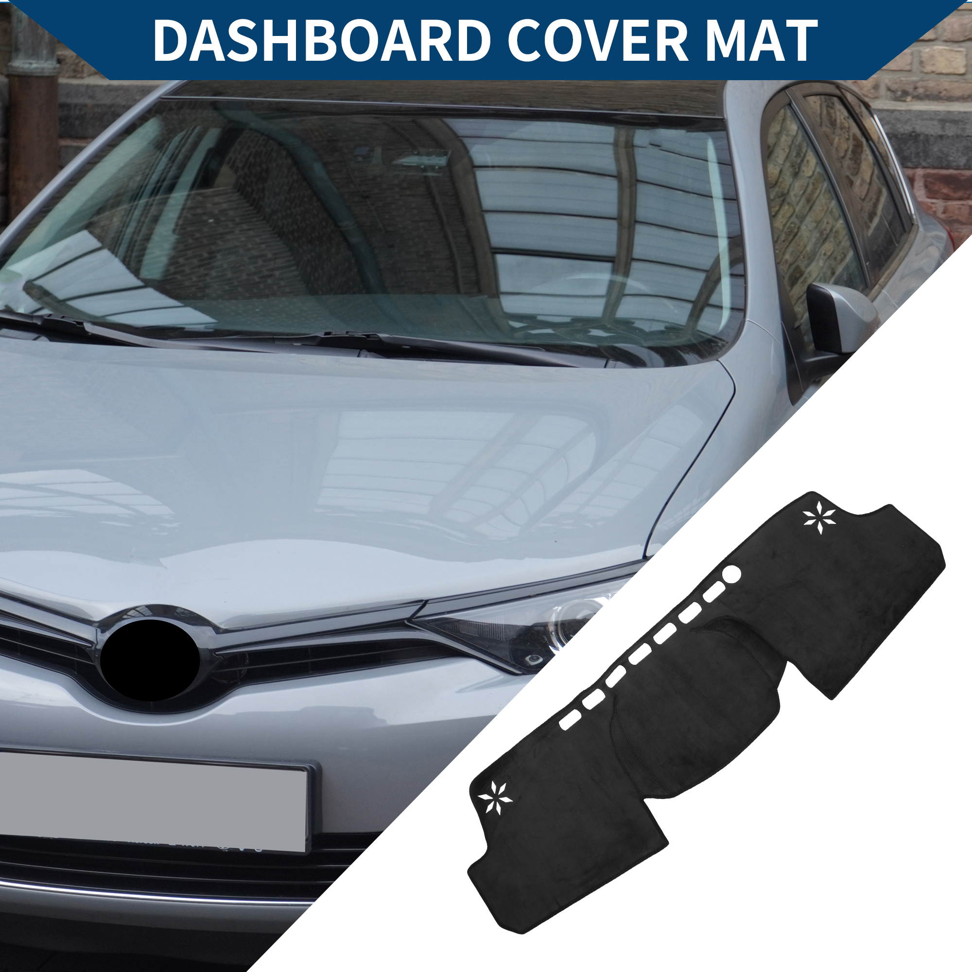 Unique Bargains Dash Cover for Toyota Prius V 2012-2020 Non-Slip Flannel Black