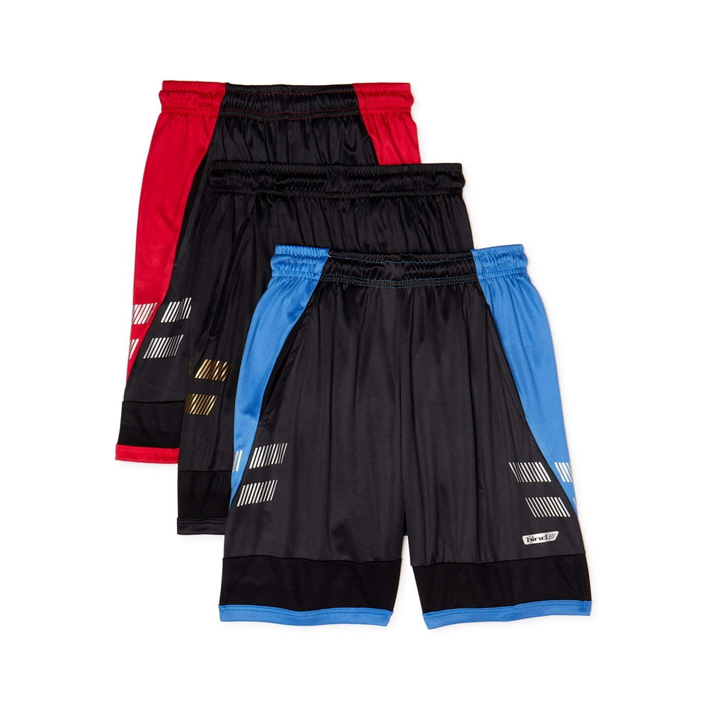 Hind Hind Boys Colorblock Athletic 3Pack Shorts, Sizes 816