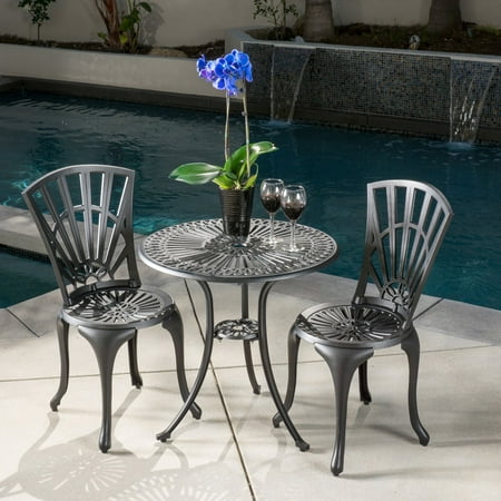 Best Selling Home Decor Andorra Cast Aluminum 3 Piece Patio Bistro Set