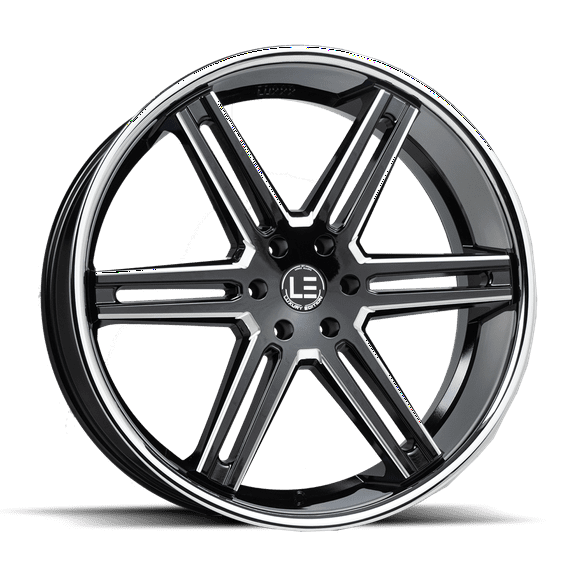 LUXLE13 SSL 24X9.5 5X120 18 73.1 Gloss Black Milled Stainless Steel Lip