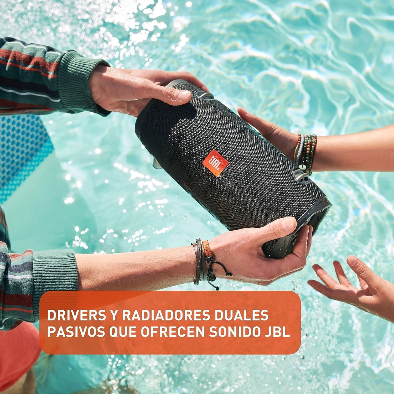 JBL Xtreme 2 Portable Bluetooth Speaker, Waterproof IPX7, 15H Battery, Powerful Sound, Black Bundle with Cleaning Cloth (International Model)