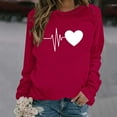 thumbnail image 2 of Bowake T-Shirts de la Saint-Valentin pour Femmes Col Rond Manches Longues T-Shirt Cœur Décontracté Mode Décontractée Chandail en Molleton Cadeaux pour Femmes, 2 of 4