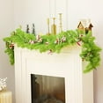 thumbnail image 6 of Guvpev 6FT Artificial Christmas Cedar Garland, Bright Green Whimsical Holiday Garlands, Indoor Outdoor Christmas Greenery Garland Decorations for Stairs Fireplace Mantel Front Door Porch Decor, 6 of 10