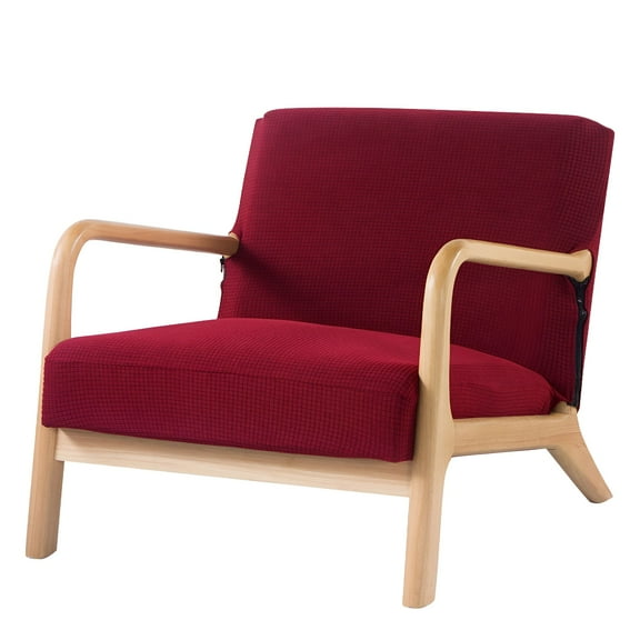 LAMIRO Jacquard Stretch Armchair Slipcover with Zipper Wood Chair Cover Protector Home Decor