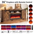 thumbnail image 4 of Ktaxon 70" Farmhouse TV Stand with 36" Fireplace Heater, Mid-Century Wood Entertainment Center with Electric Fireplace Mantel for up to 80" TVs, Rustic Brown, 4 of 8