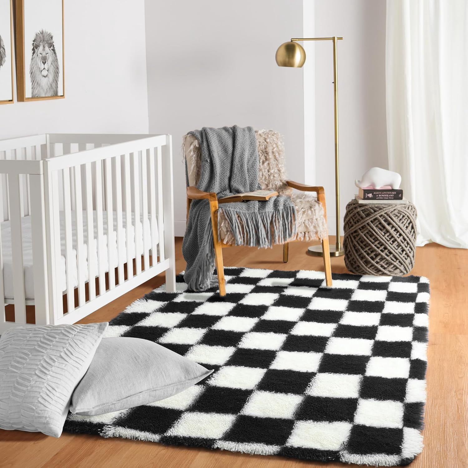 Sanmadrola Super Soft Shaggy Rugs Carpets 2.6x5.2 Feet Plush Area Rugs for Living Room Bedroom, Fluffy ​Rug for Nursery Playroom Dorm Room, Shag Plush Rug for Teen Room Decor