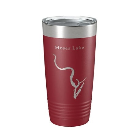 

Moses Lake Map Tumbler Travel Mug Insulated Laser Engraved Coffee Cup Washington 20 oz Maroon