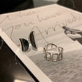 thumbnail image 5 of Women's 925 Sterling Silver Ring, Simple Geometric Hollow Design, Wide Band, Polished Finish, Fashion Index Finger Ring, 5 of 5