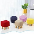 thumbnail image 6 of Soft Round Ottoman Cover, Slipcover For Ottoman, Footstool Cover With Elastic Bands Washable -Coffee color-2 Piece, 6 of 6