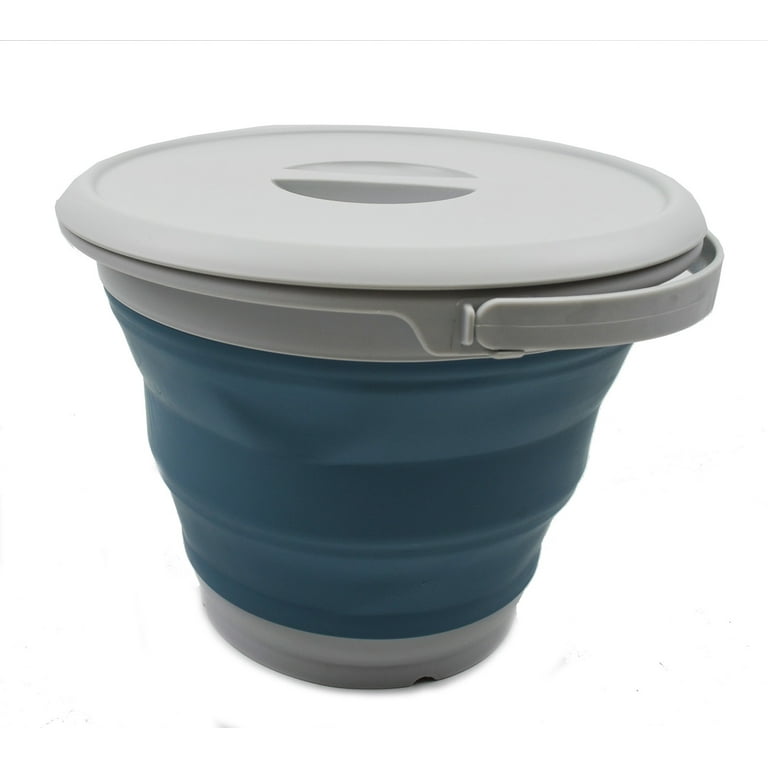 SAMMART 8.5L (2.2 Gallon) Collapsible Plastic Bucket with Lid