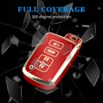 thumbnail image 6 of Key Fob Cover Compatible with Toyota Avalon Camry Corolla RAV4 Sequoia Highlander Tacoma Tundra 4Runner 4 Button Keychain Case Holder Protector,red, 6 of 8