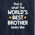 thumbnail image 3 of Instant Message - Worlds Best Brother - Toddler & Youth Crewneck Fleece Sweatshirt, 3 of 6