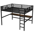 thumbnail image 6 of YDSM  Metal Queen Size Loft Bed with Power Outlet and LED Lighted, Space-Saving, Noise Reduced, Black, 6 of 6