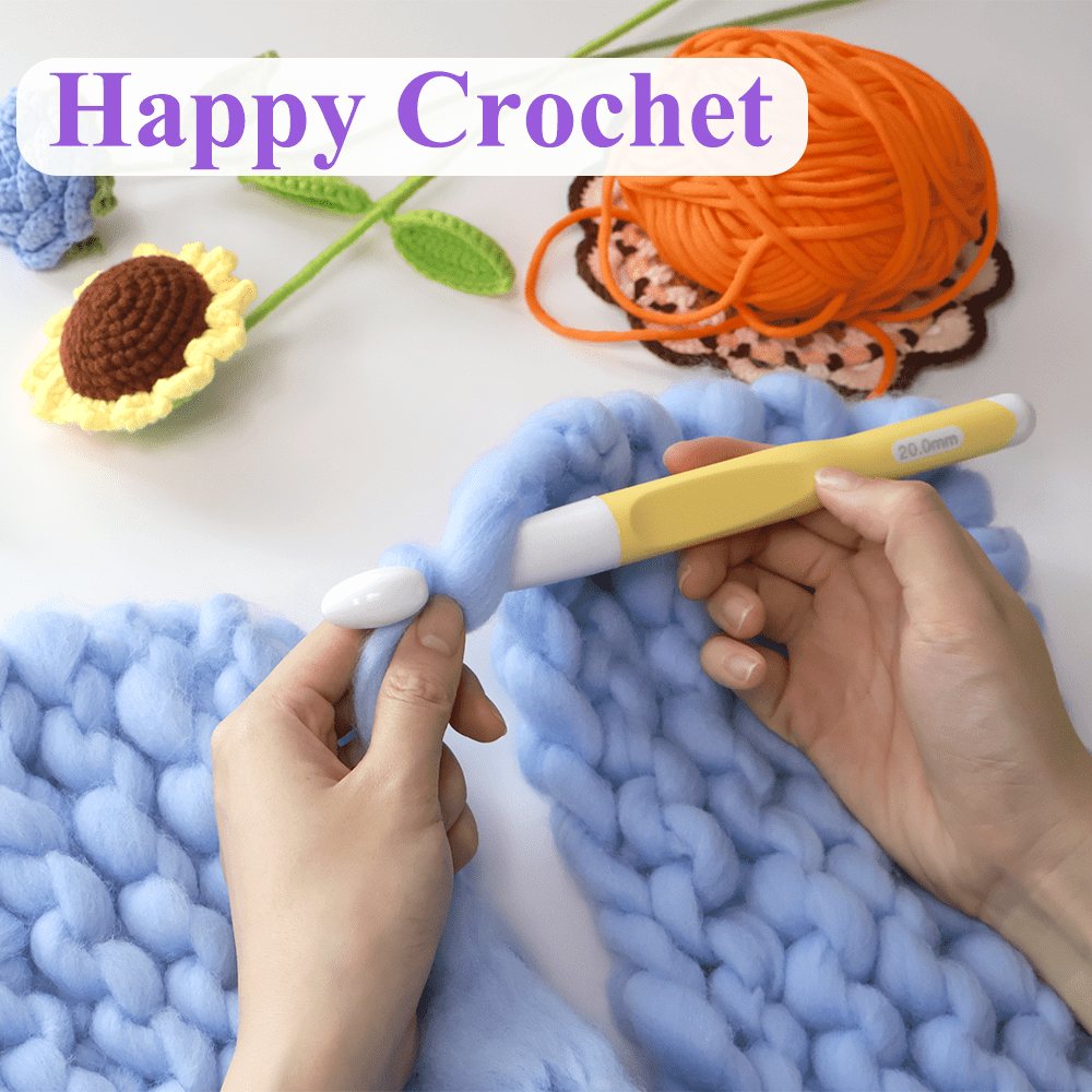 Large Crochet Hooks 8.0mm 10.0mm 12.0mm 15.0mm 20.0mm,Big Crochet Hooks,Yarn Needles with Ergonomic Handle