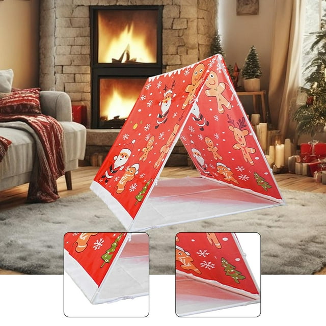 Tienda de campaña navideña para fiestas de pijamas, decoración de carpa de juegos, casa de juegos grande para fiestas en interiores, suministros para