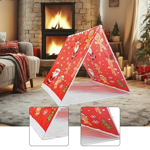 Tienda de campaña navideña para fiestas de pijamas, decoración de carpa de juegos, casa de juegos grande para fiestas en interiores, suministros para