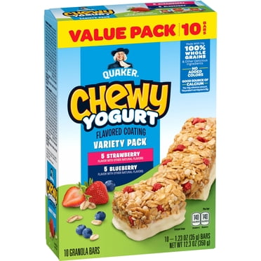 Quaker Chewy Yogurt Strawberry and Blueberry Variety Pack, 12.3 oz,  10 Count