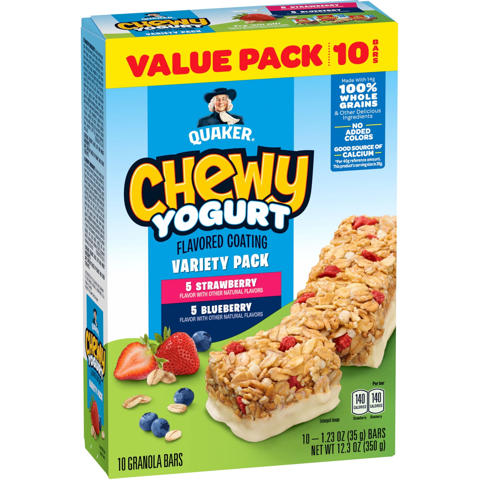 Quaker Chewy Yogurt Strawberry and Blueberry Variety Pack, 12.3 oz, 10 Count