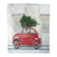thumbnail image 1 of KDAGR Flannel Throw Blanket Red Bow 3D Rendering Woman Driving Christmas Tree on Car Roof Green Retro Carry 58x80 Inch Lightweight Cozy Plush Fluffy Warm Fuzzy Soft, 1 of 4