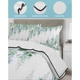 thumbnail image 4 of Quilts Twin-XL Size Bedding Set, Sage Green Wisteria Lightweight Quilted Comforter, Sprinng Summer Pastoral Botanical Soft Reversible Bedspread Coverlet with Pillow Covers for All Season, 68" x 98", 4 of 7