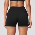 thumbnail image 4 of High Waist Yoga Shorts for Running Gym Fitness Seamless Tight Workout Bottoms with Scrunch Booty Lift and Control, S, Black, 4 of 4
