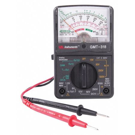 Gardner Bender GMT-318 Analog Multimeter, 6 Function, 14 Range, Tests AC/DC Volt, DC