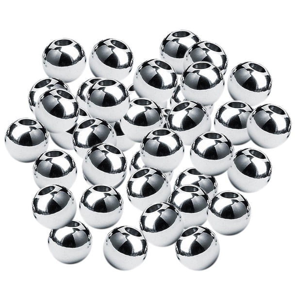 20 Piezas de Conectores de Fianza de Redondas de Acero Inoxidable de 8 mm con Agujero de 2 mm, 4 mm y 3 mm para DIY Collar, , Pendiente Macarena Perlas espaciadoras de acero inoxidable