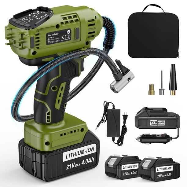 Compresor de aire portátil TREE.NB, inflador de neumáticos inalámbrico, 150 psi