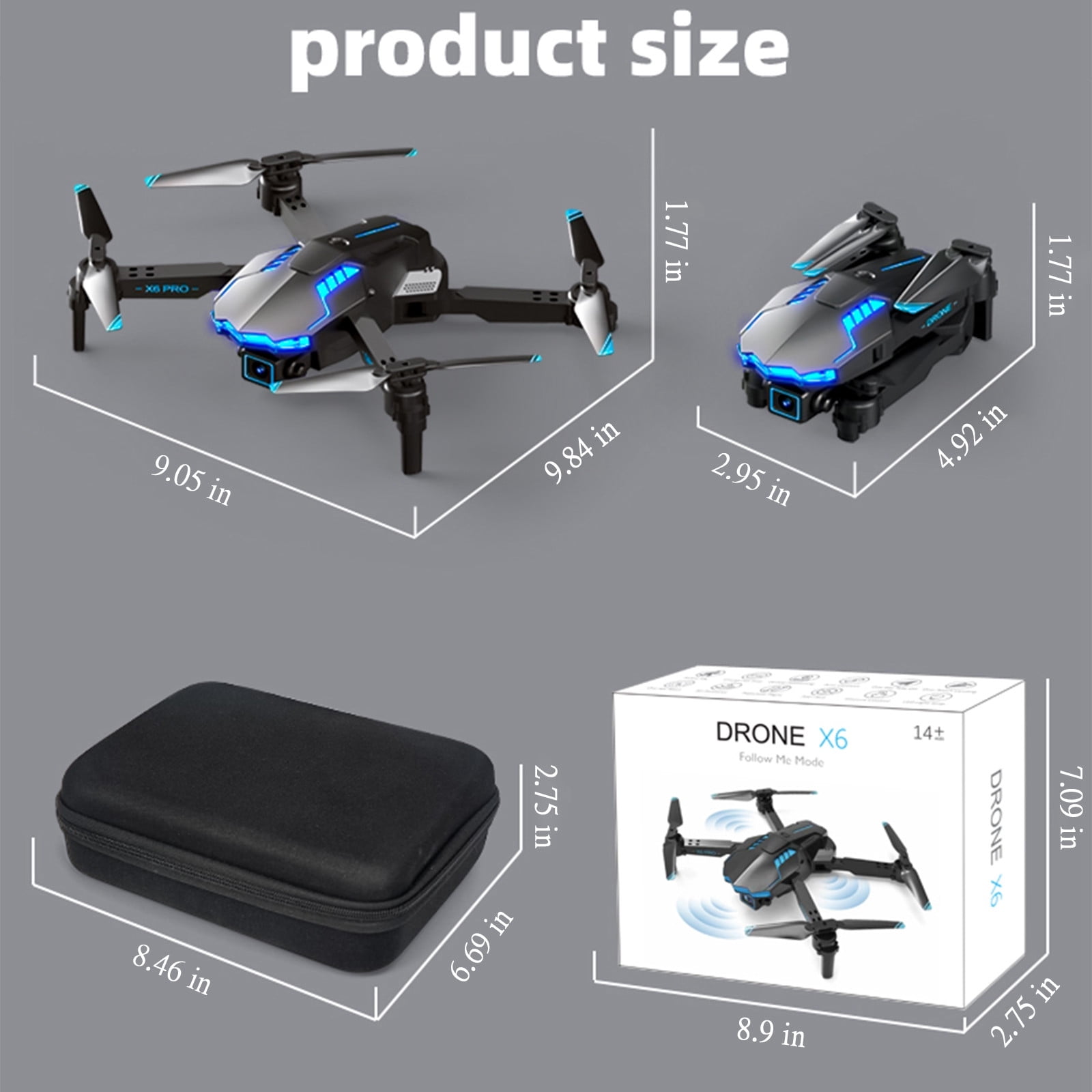 ESULOMP Drone with 1080p Dual HD Fpv Camera Optical Fl-ow Localization Remote Control Toys Gifts for Boys Girls with Altitude Hold Headless Mode Start Speed