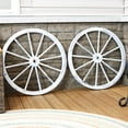thumbnail image 3 of Sunnydaze Rustic White Fir Wood Decorative Wagon Wheel (2 Count), 3 of 6