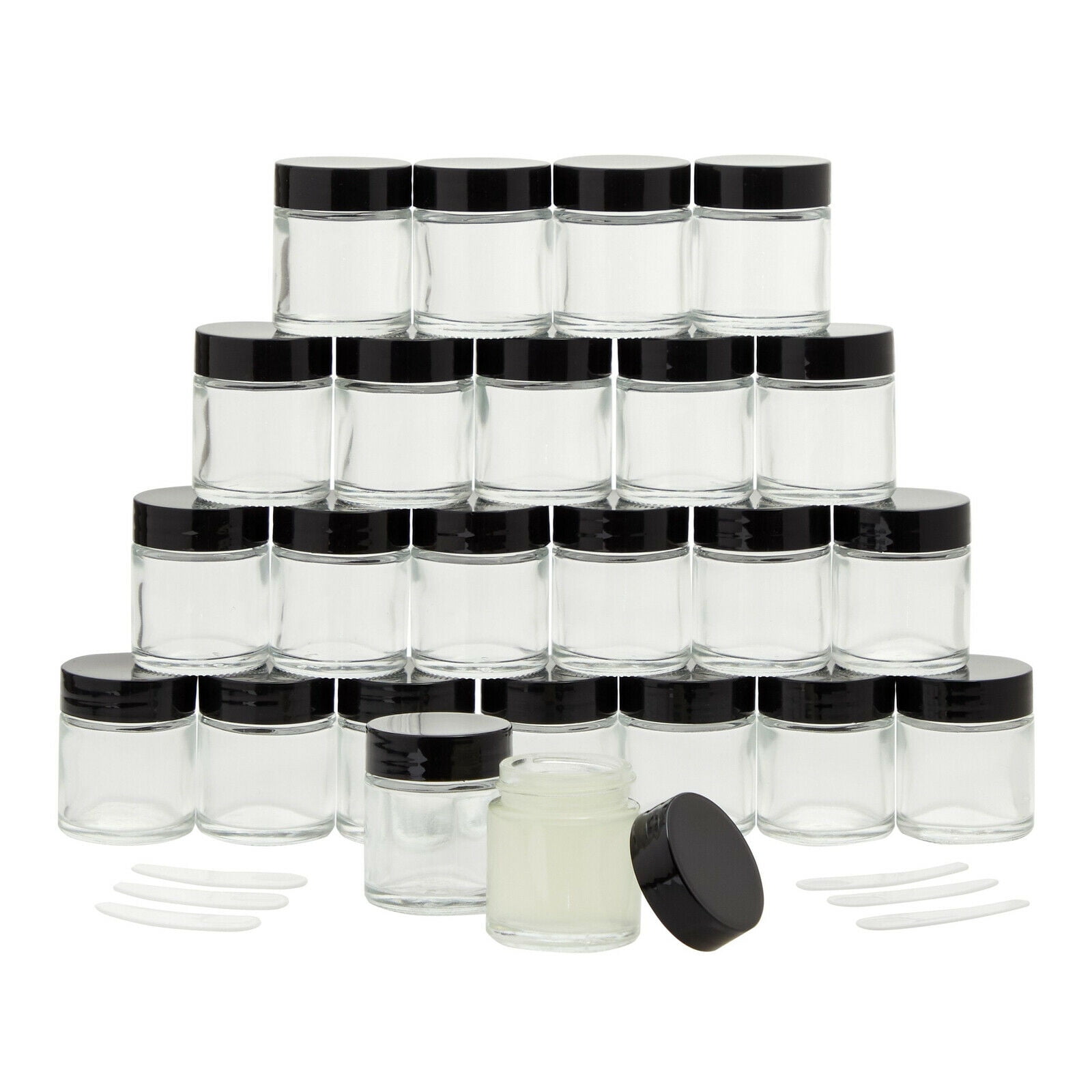 Buy 24 Pack 1oz Glass Concentrate Screw Top Jars with Lid Balm Makeup Oil Containers Online at